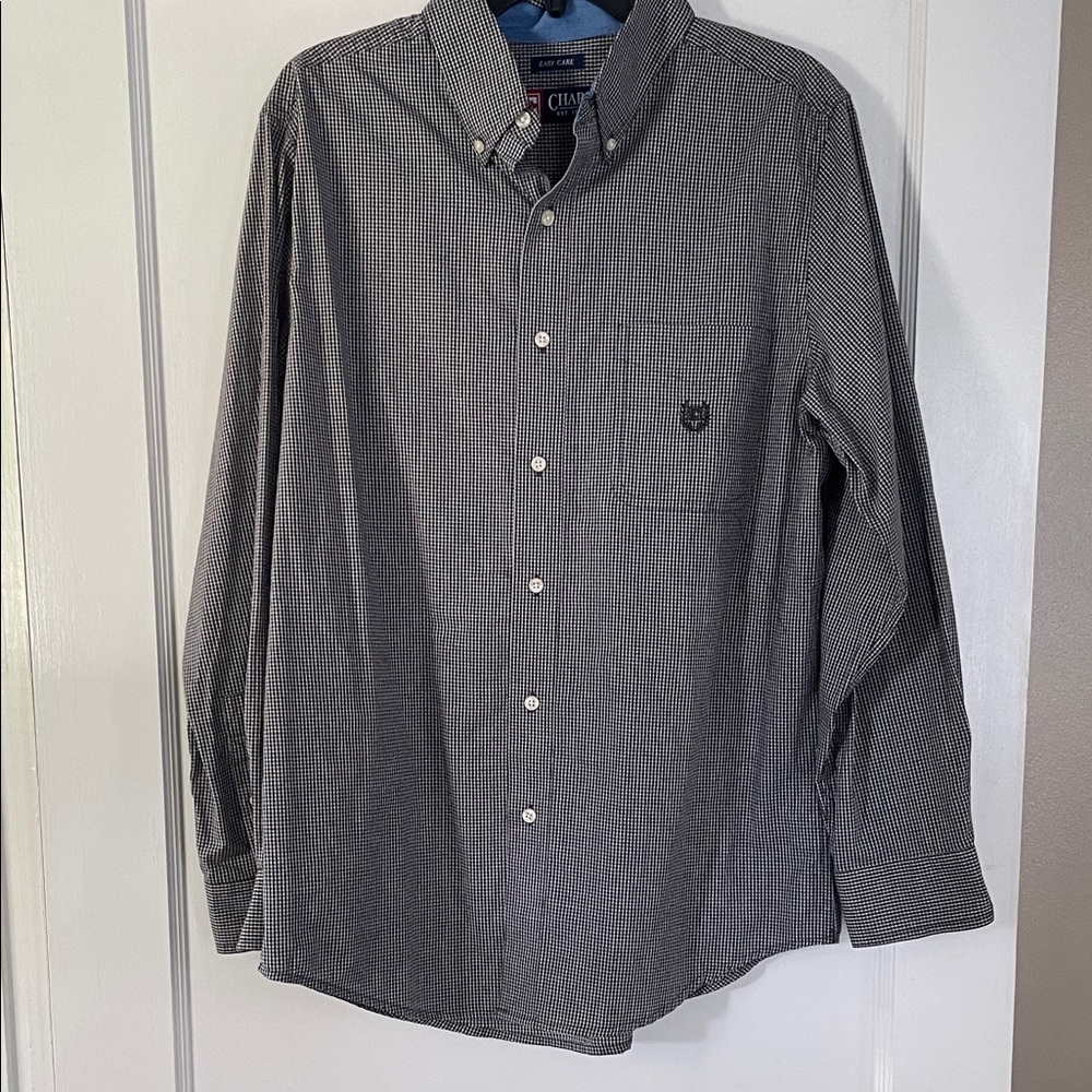 Chaps Men's Gray Patterned Button Down Shirt